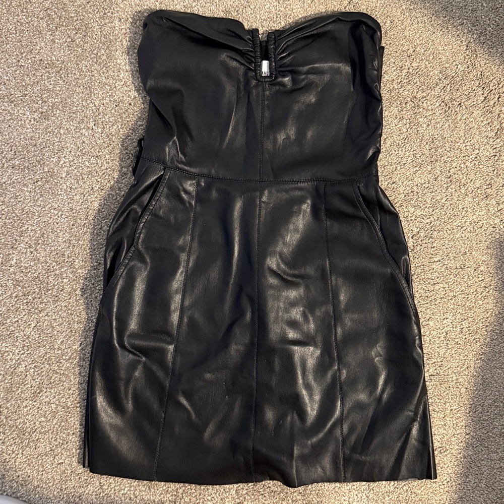 Nanushka Black Faux Leather Dress